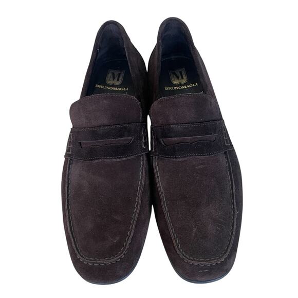 Bruno Magli Pete Suede Slip On Loafers Brown Size 8M - Picture 1 of 9